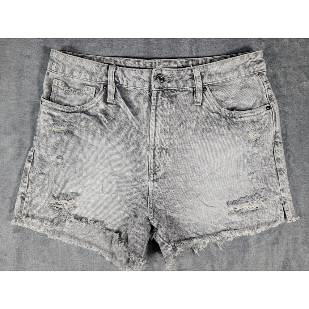 YMI Jeans USA Womens 80s Shorts Denim Collection Acid Wash Gray Distressed 11/30